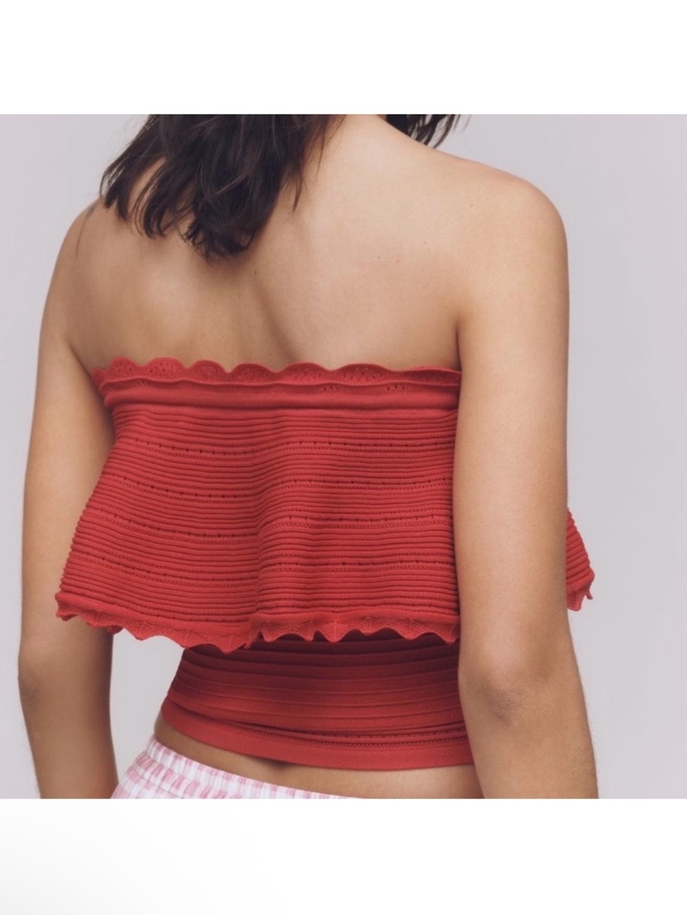 Anthropologie knit ruffle tub top- teaberry - Picture 3 of 10